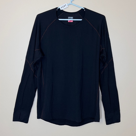 Icebreaker 260 Merino Wool Base Layer Long Sleeve Shirt - Men's Size XXL - Black - Picture 1 of 10